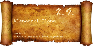 Klenoczki Ilona névjegykártya