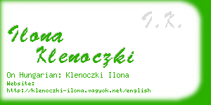 ilona klenoczki business card